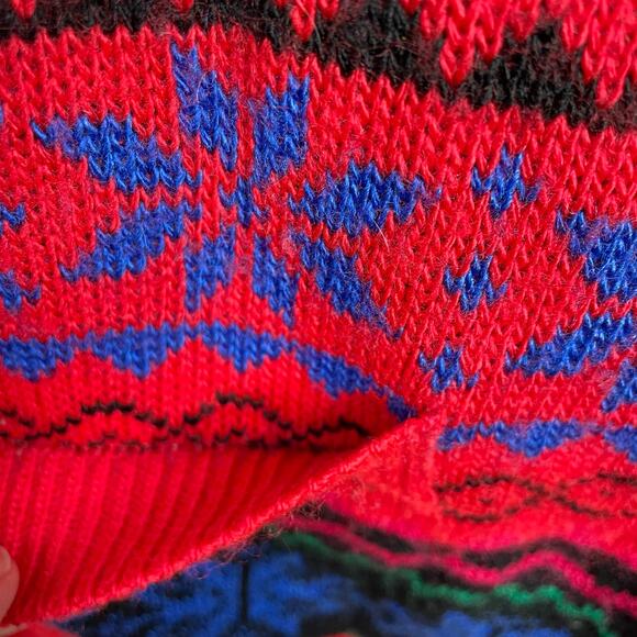 Vintage Boundary Waters Acrylic Fair Isle Boyfriend Grandpa Cardigan Sweater L - Picture 5 of 9